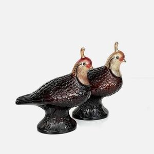 Elegant Glass Quail Figurine Bottles